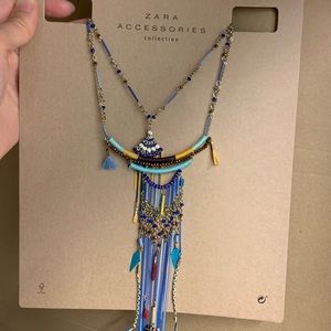 Rare! Zara multi color tribal necklace